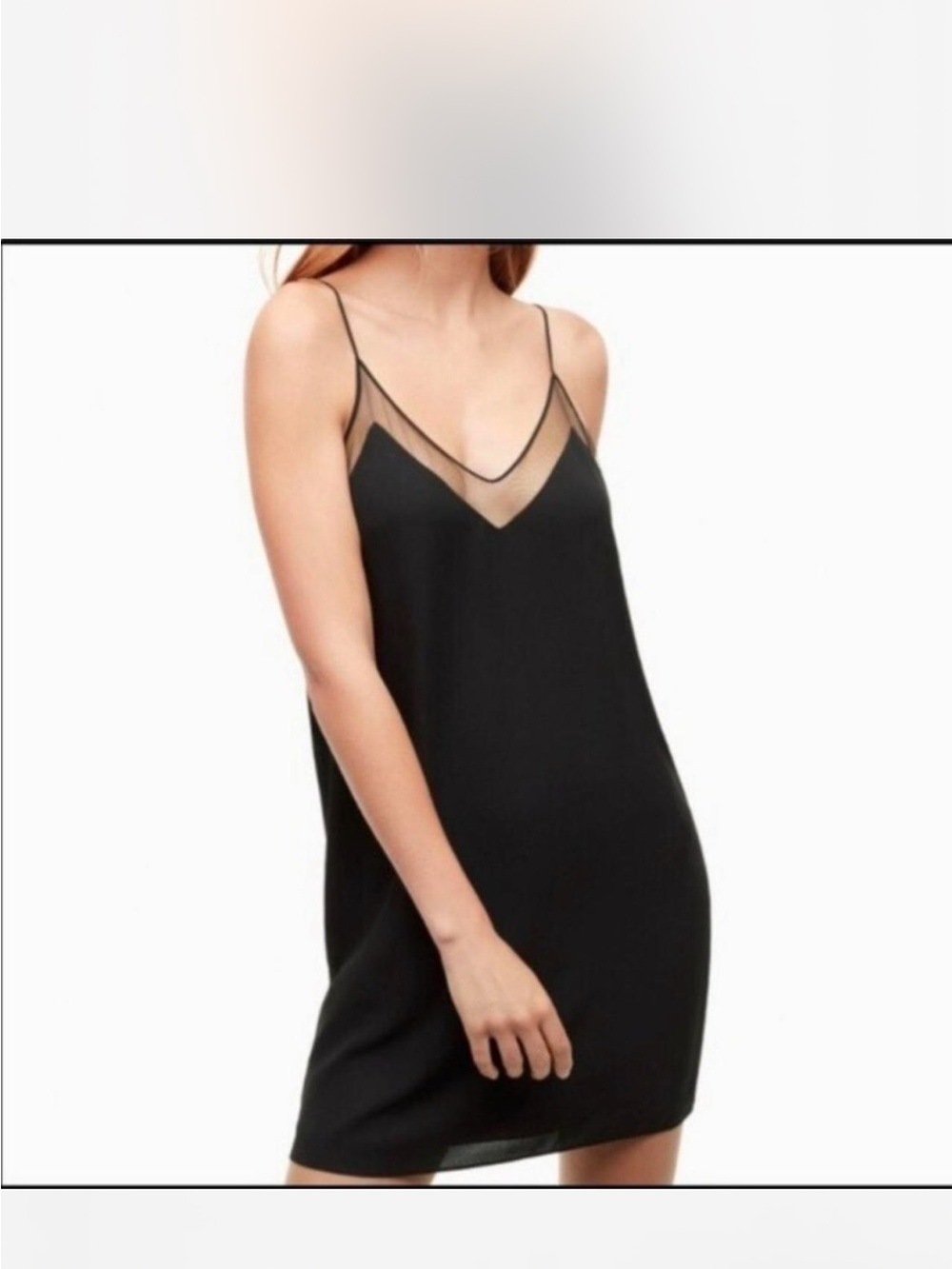 Babaton Black Sheer-Trim Slip